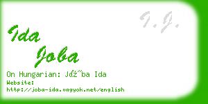 ida joba business card